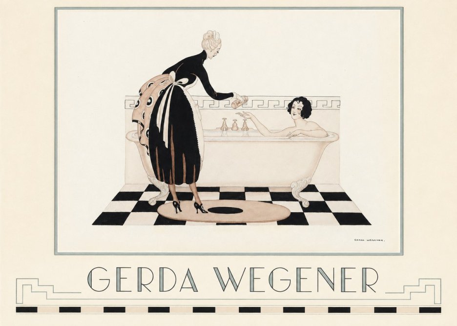 Gerda Wegener Woman in Bathtub No5 - Plakat