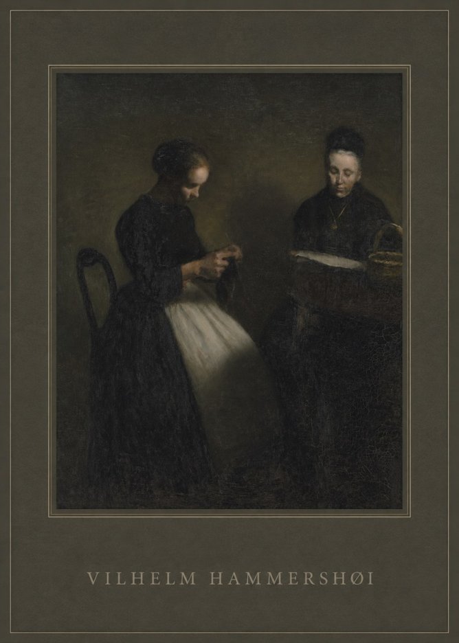 Vilhelm Hammershøi Two Women Knitting No4 - Plakat