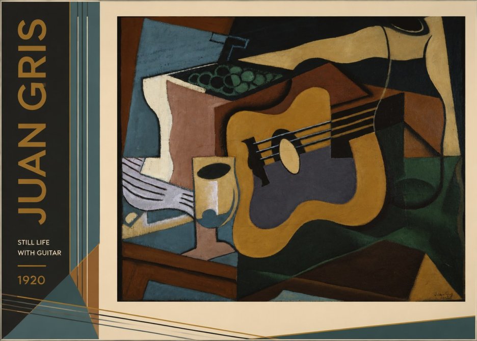 Juan Gris Still Life with Guitar No2 - Plakat