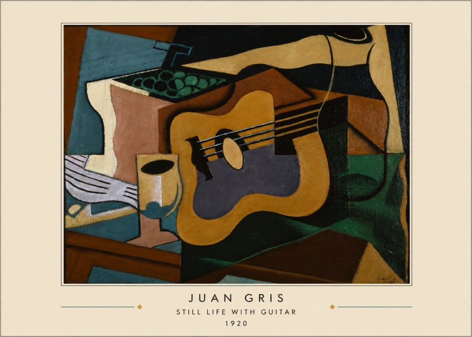 Juan Gris Still Life with Guitar No4 - Plakat