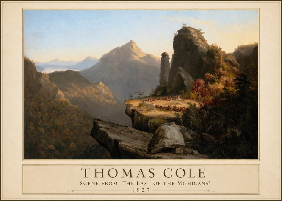 Thomas Cole Scene from 'the Last of the Mohicans' No1 - Plakat