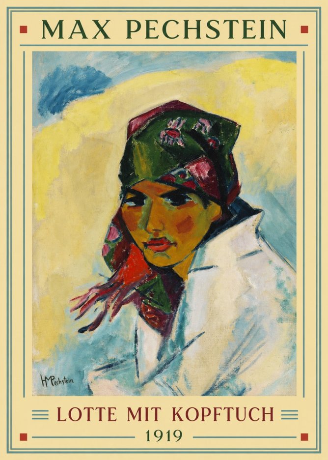 Max Pechstein Lotte Mit Kopftuch 1919 No2 - Plakat