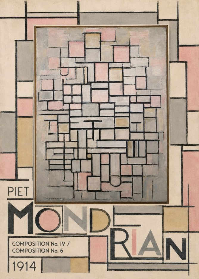 Piet Mondrian Composition No. Iv / Composition No. 6 No4 - Plakat