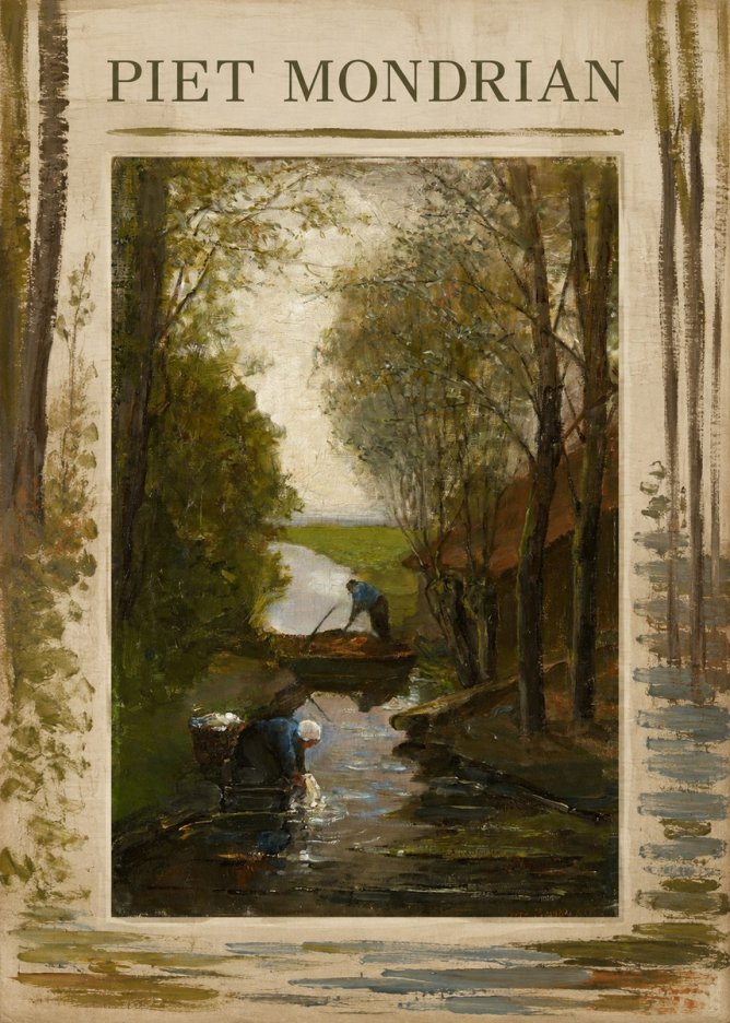 Piet Mondrian Washday on the Canal No2 - Plakat