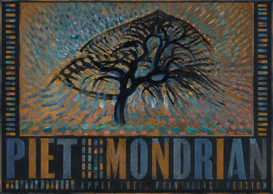 Piet Mondrian Apple Tree, Pointillist Version No5 - Plakat