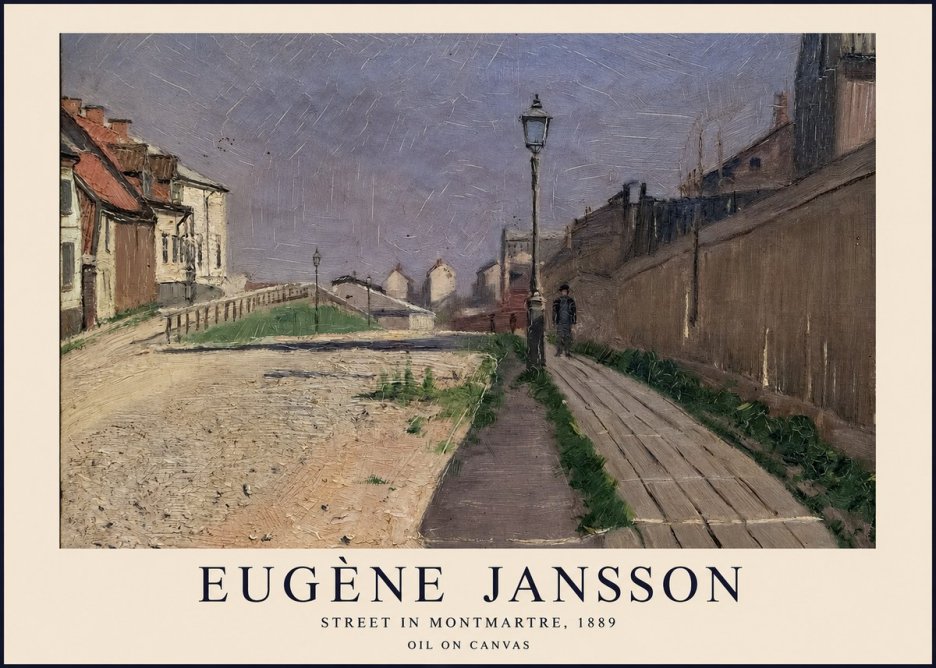 Eugène Jansson Street in Montmartre, 1889 No1 - Plakat