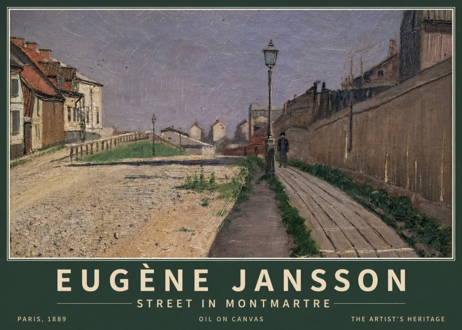 Eugène Jansson Street in Montmartre, 1889 No3 - Plakat