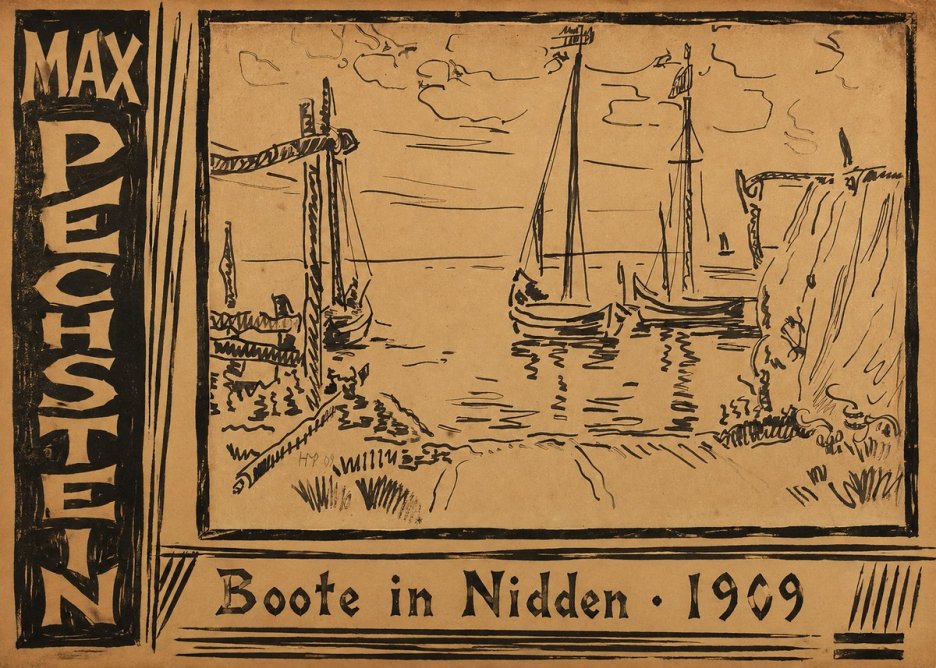 Max Pechstein Boote in Nidden No2 - Plakat