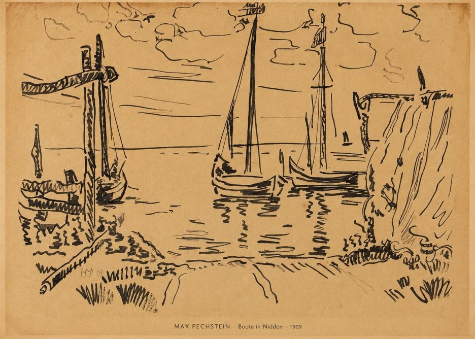 Max Pechstein Boote in Nidden No6 - Plakat