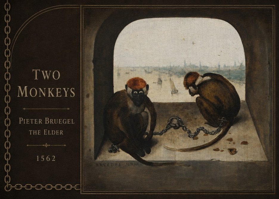 Pieter Bruegel Two Monkeys I No2 - Plakat