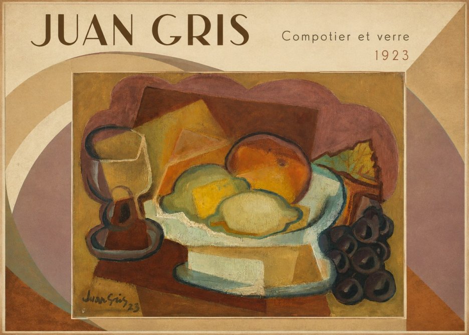 Juan Gris Compotier Et Verre No5 - Plakat