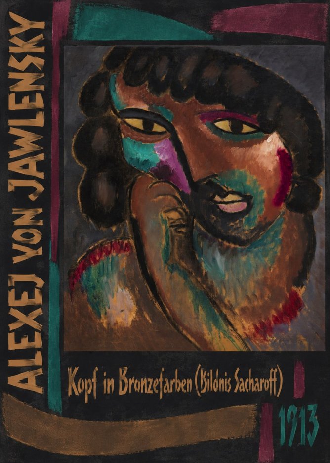 Alexej von Jawlensky Kopf in Bronzefarben (Bildnis Sacharoff) No2 - Plakat