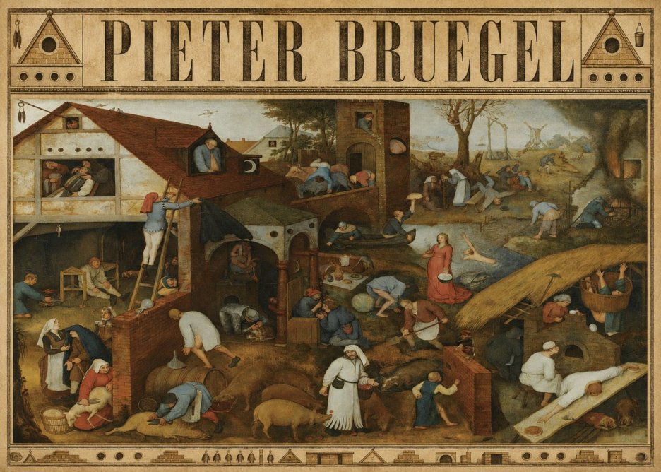 Pieter Bruegel Netherlandish Proverbs I No4 - Plakat