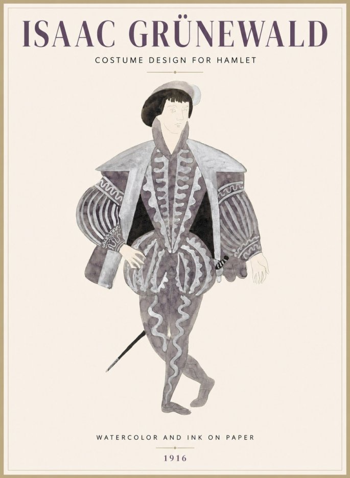 Isaac Grünewald Costume Design for Hamlet No1 - Plakat