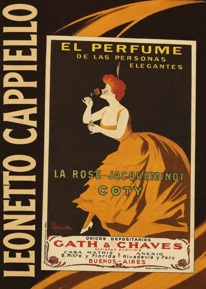 Leonetto Cappiello La Rose Jacqueminot Coty No4 - Plakat