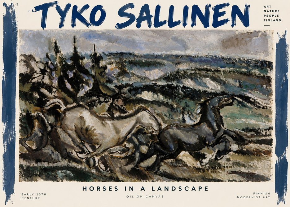 Tyko Sallinen Horses in a Landscape No4 - Plakat