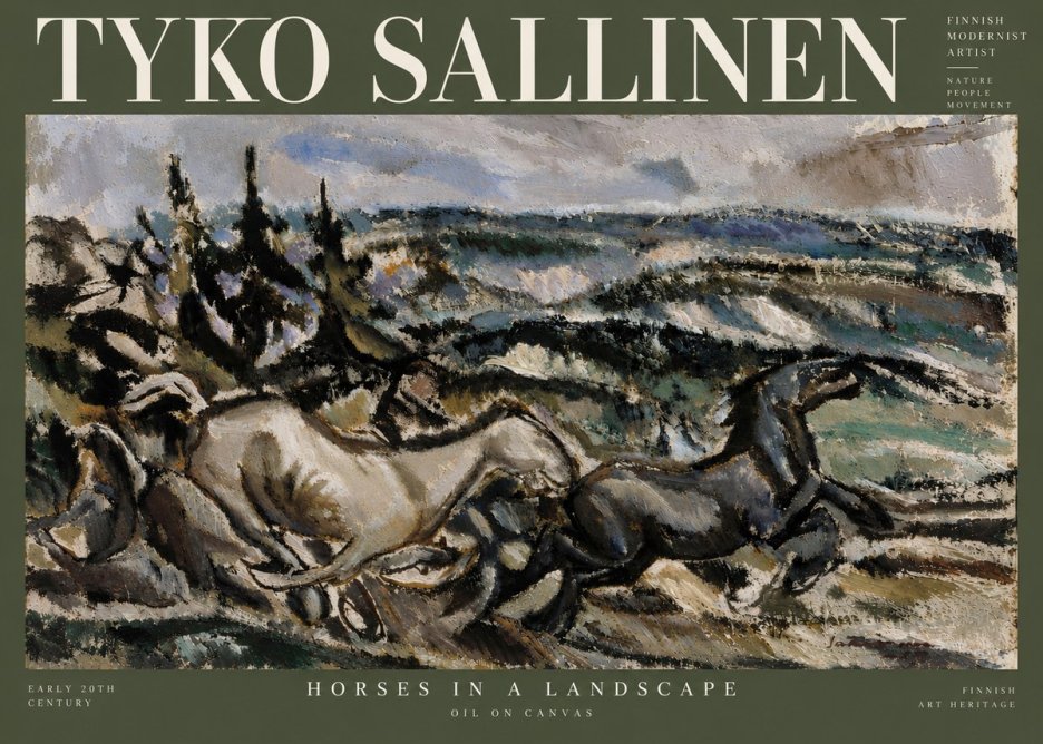 Tyko Sallinen Horses in a Landscape No5 - Plakat