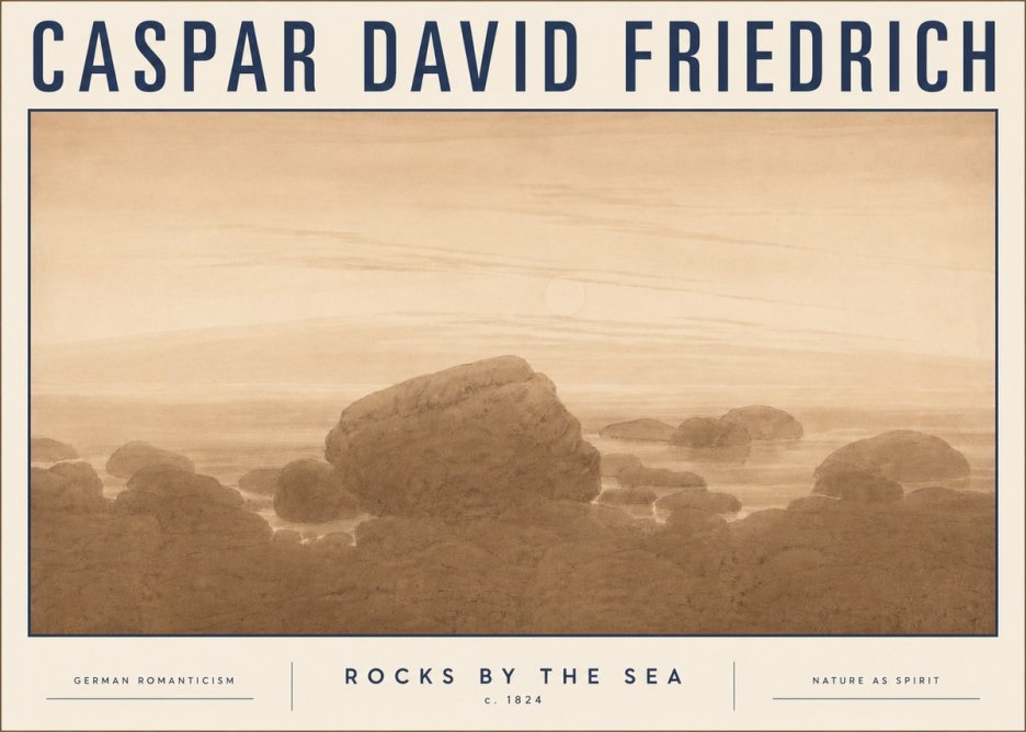 Caspar David Friedrich Rocks by the Sea No5 - Plakat