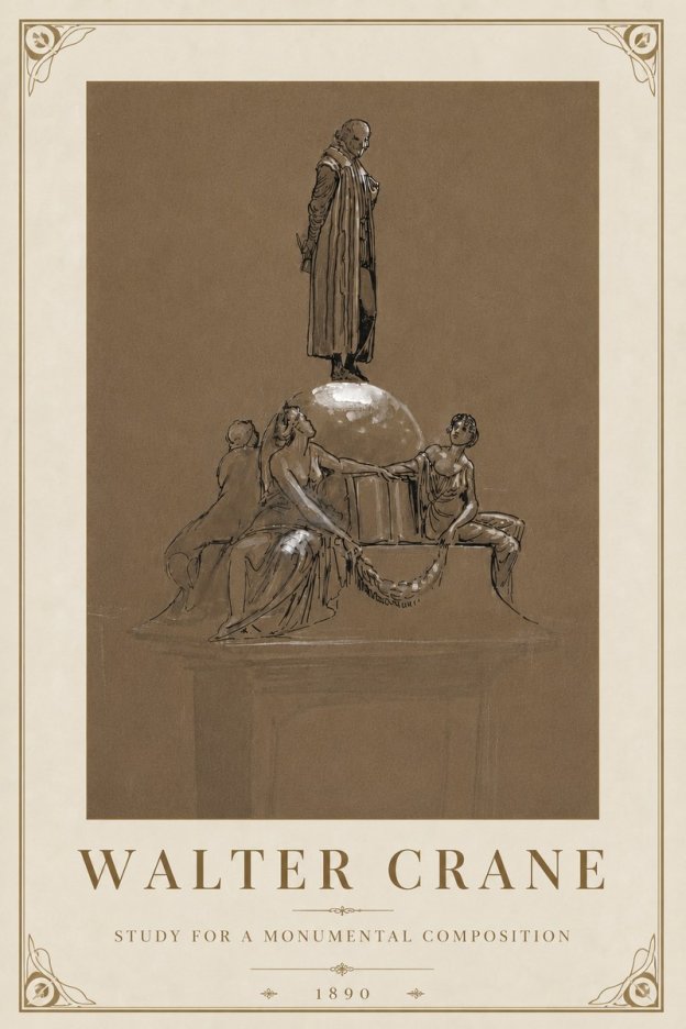 Walter Crane Study for a Monumental Composition No5 - Plakat