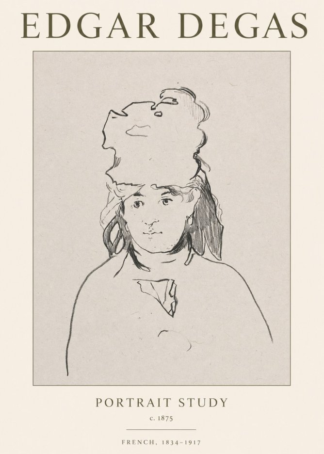 Edgar Degas Portrait Study No1 - Plakat