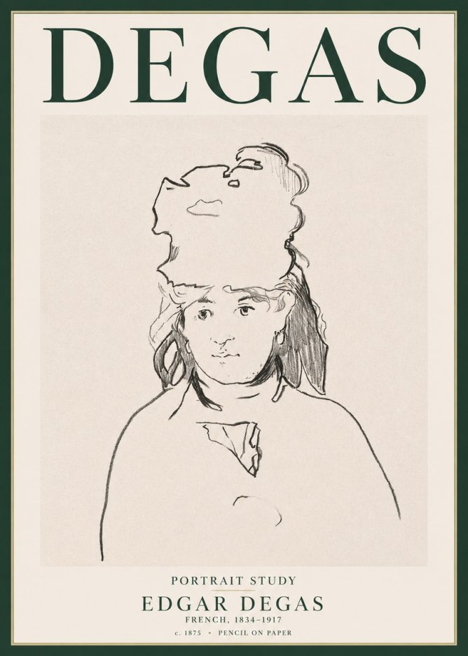 Edgar Degas Portrait Study No3 - Plakat