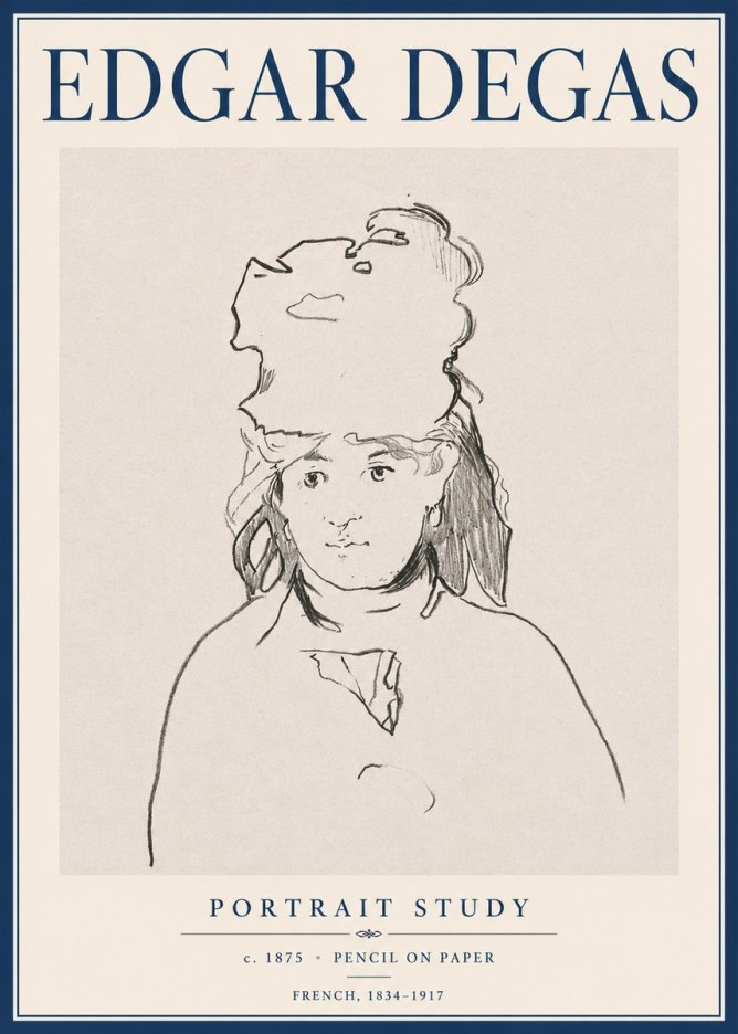 Edgar Degas Portrait Study No6 - Plakat