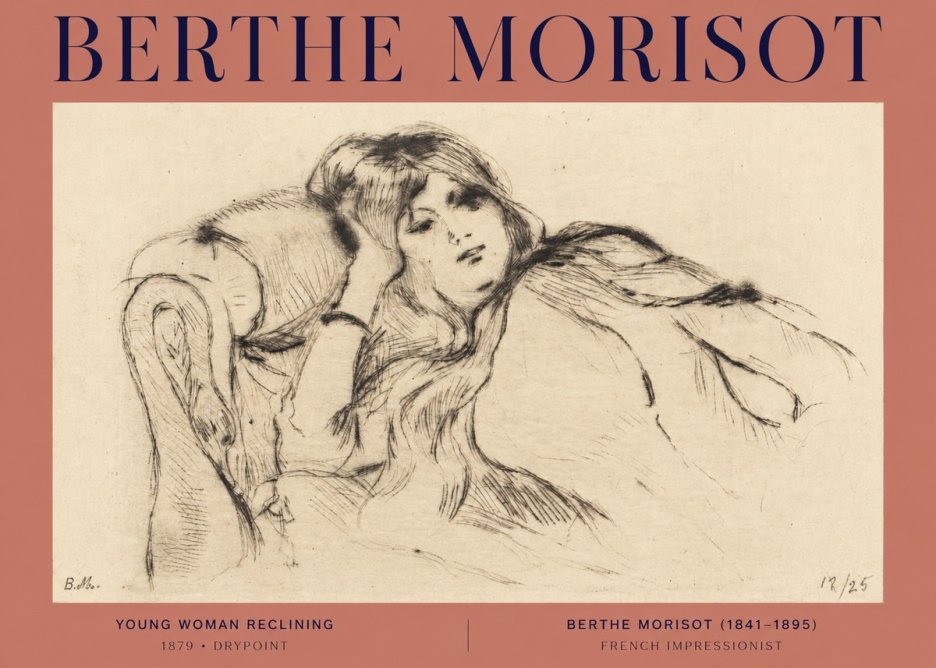 Berthe Morisot Young Woman Reclining II No2 - Plakat