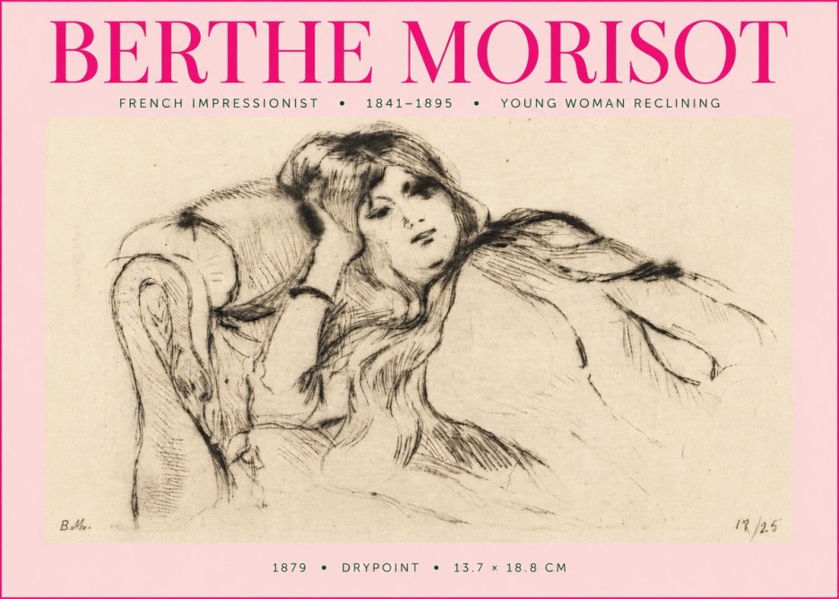 Berthe Morisot Young Woman Reclining II No5 - Plakat