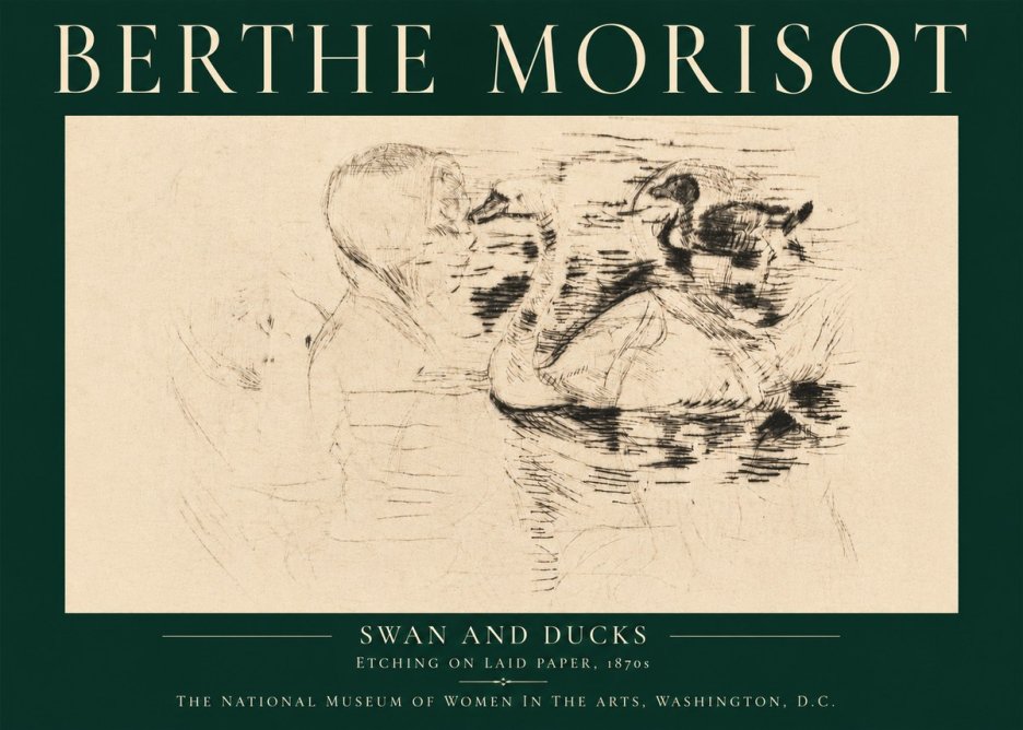 Berthe Morisot Swan and Ducks No6 - Plakat