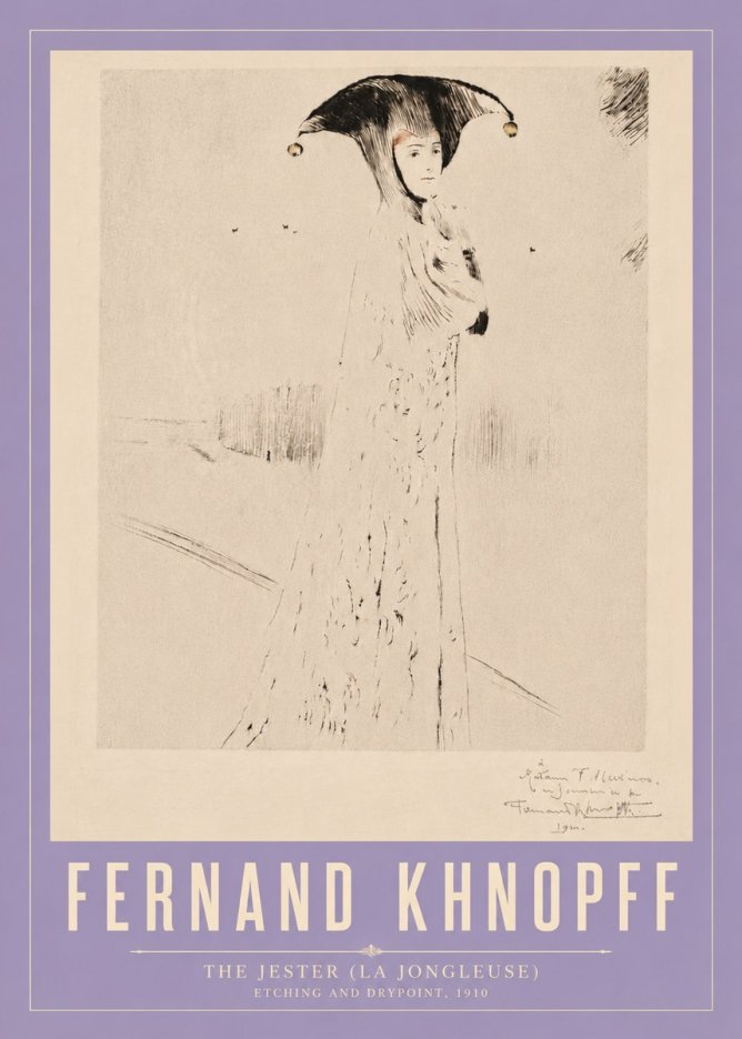 Fernand Khnopff The Jester (La Jongleuse) No4 - Plakat