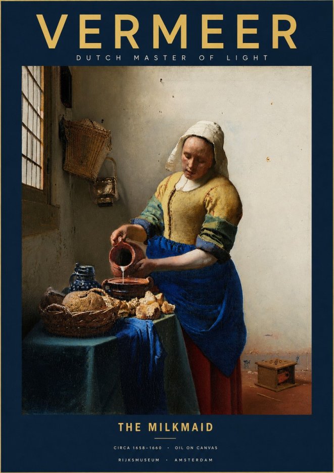 Vermeer The Milkmaid No2 - Plakat