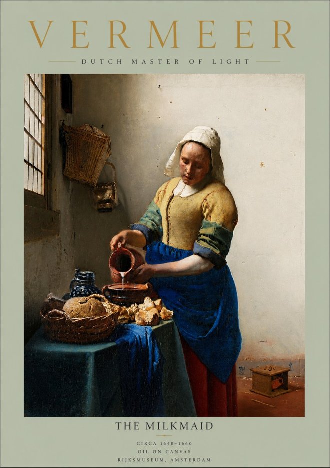 Vermeer The Milkmaid No5 - Plakat