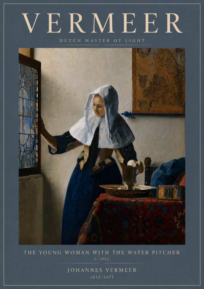 Vermeer The Young Woman with the Water Pitcher No5 - Plakat