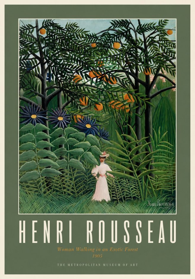 Rousseau Woman Walking in an Exotic Forest No2 - Plakat
