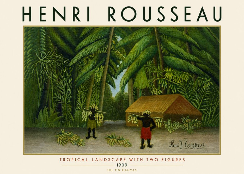 Rousseau Tropical Landscape with Two Figures No4 - Plakat