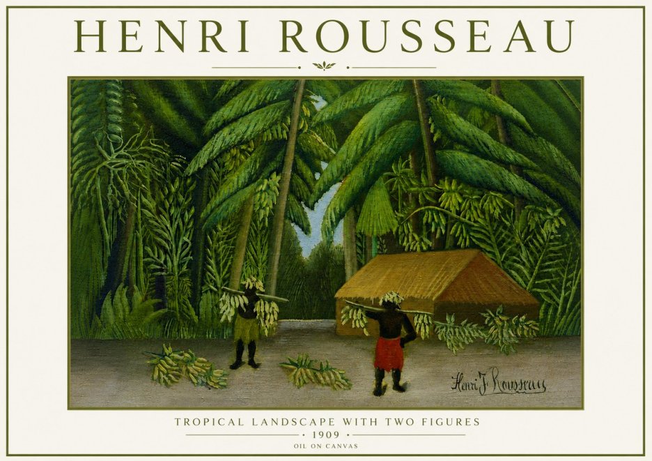 Rousseau Tropical Landscape with Two Figures No6 - Plakat