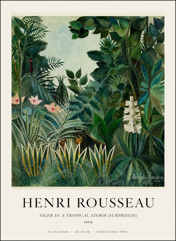 Rousseau Tiger in a Tropical Storm (Surprised!) No1 - Plakat