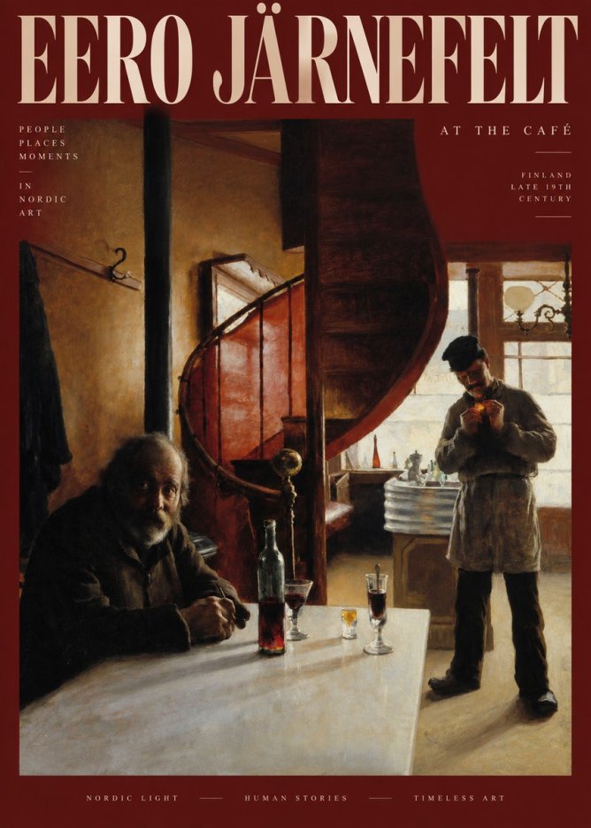Eero Järnefelt Interior with Two Men No3 - Plakat
