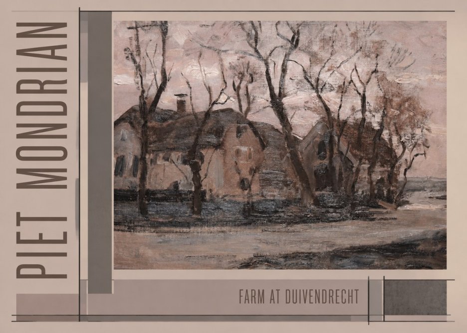 Piet Mondrian Farm at Duivendrecht No6 - Plakat