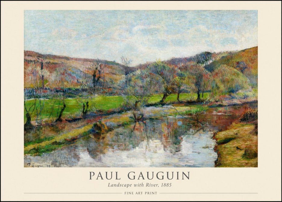 Paul Gauguin Landscape with River, 1885 No1 - Plakat