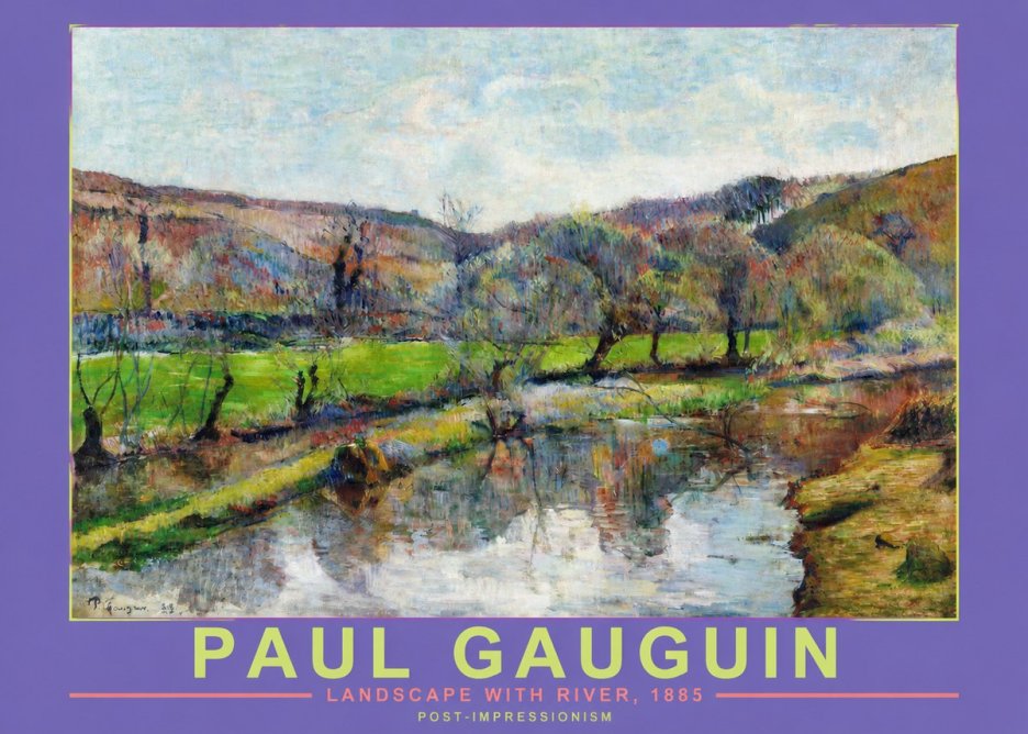 Paul Gauguin Landscape with River, 1885 No2 - Plakat