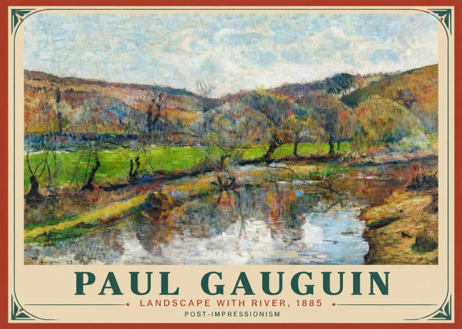 Paul Gauguin Landscape with River, 1885 No4 - Plakat