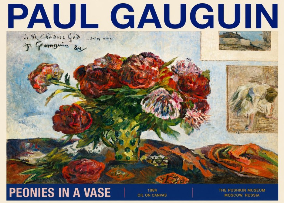 Paul Gauguin Peonies in a Vase No4 - Plakat