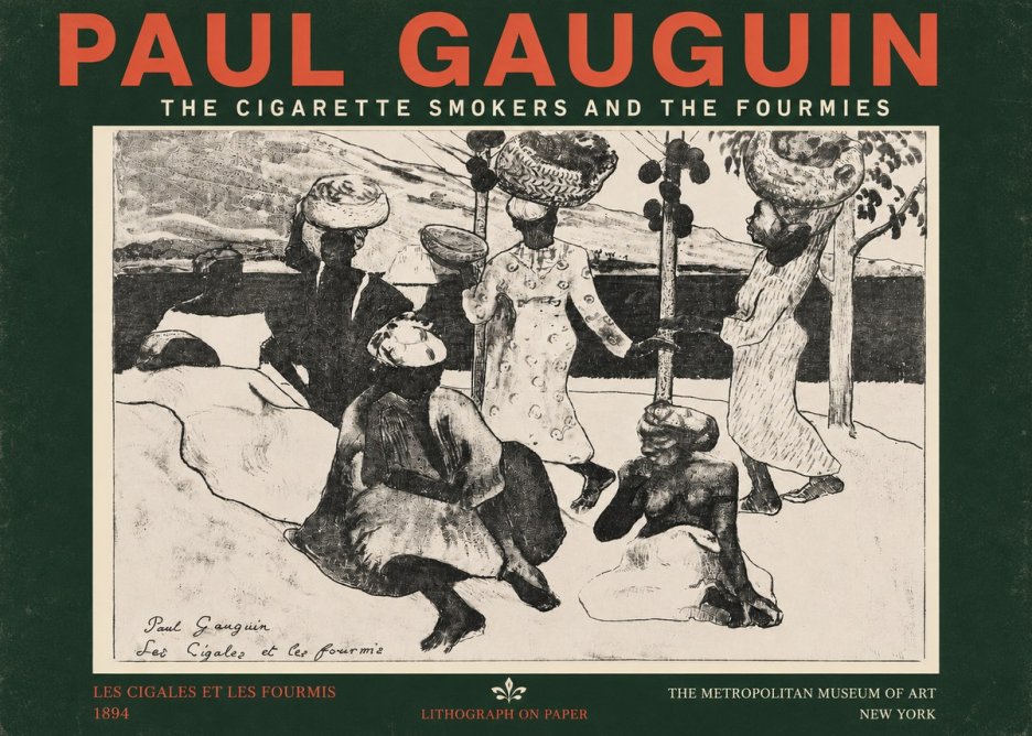 Paul Gauguin The Cigarette Smokers and the Fourmies No4 - Plakat