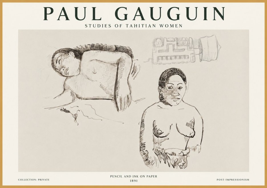 Paul Gauguin Studies of Tahitian Women No1 - Plakat