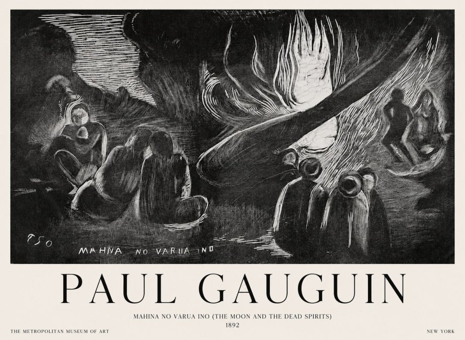 Paul Gauguin Mahina No Varua Ino (the Moon and the Dead Spirits) No1 - Plakat