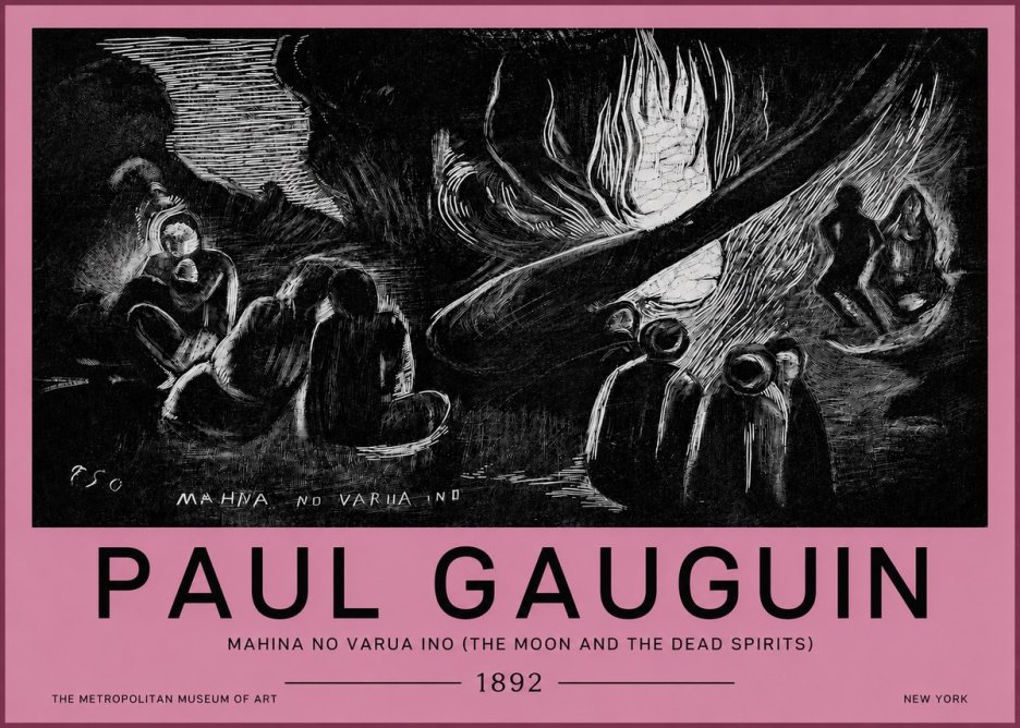 Paul Gauguin Mahina No Varua Ino (the Moon and the Dead Spirits) No4 - Plakat