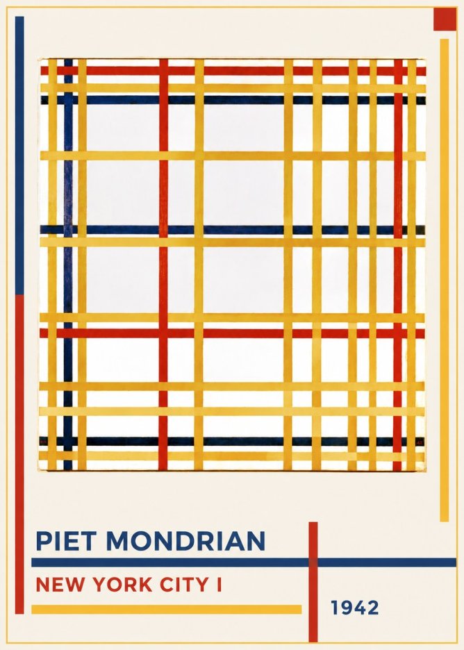 Piet Mondrian New York City I No1 - Plakat