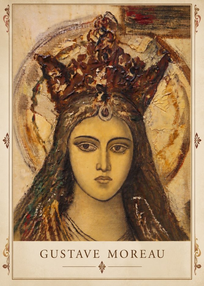 Gustave Moreau Head of a Woman with a Tiara No4 - Plakat