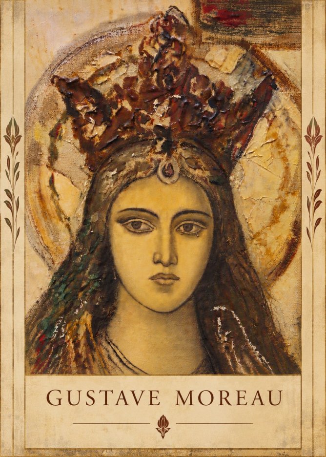 Gustave Moreau Head of a Woman with a Tiara No6 - Plakat